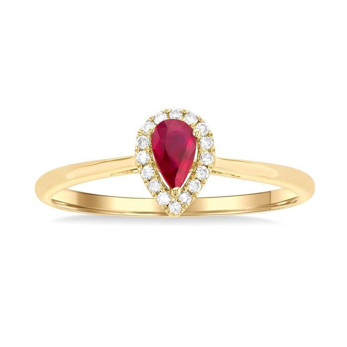 Pear Shape Gemstone & Diamond Ring