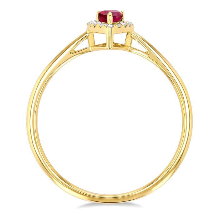 Pear Shape Gemstone & Diamond Ring