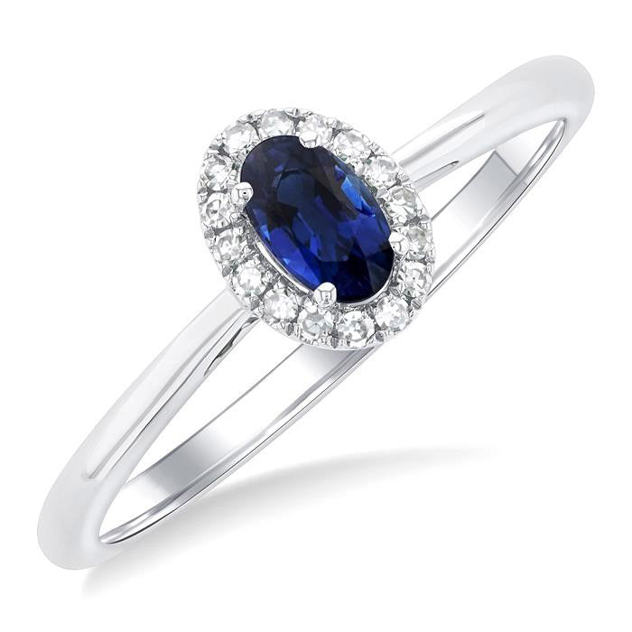 Oval Shape Gemstone & Diamond Ring