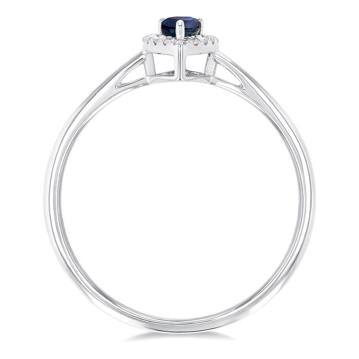Pear Shape Gemstone & Halo Diamond Ring
