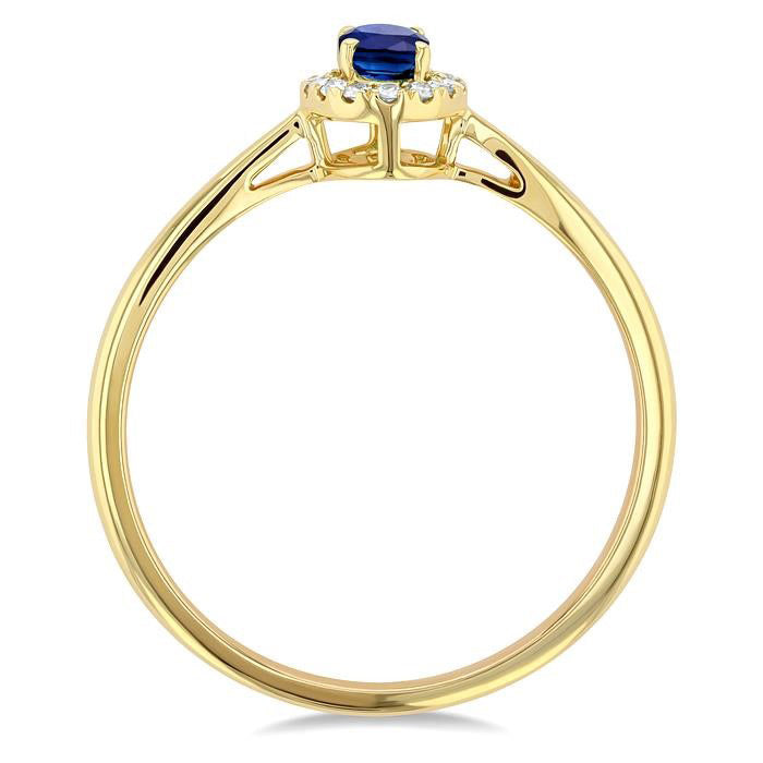 Oval Shape Gemstone & Halo Diamond Ring