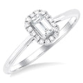 Emerald Shape Gemstone & Halo Diamond Ring