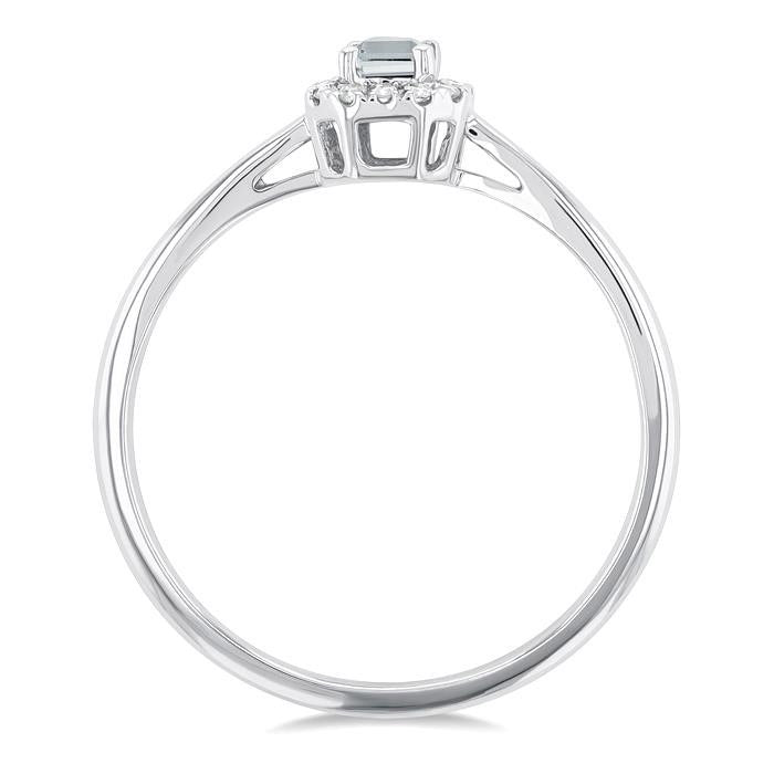 Emerald Shape Gemstone & Halo Diamond Ring