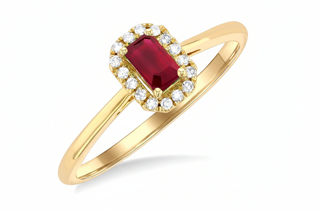 Ruby and Diamonds Gold Ring