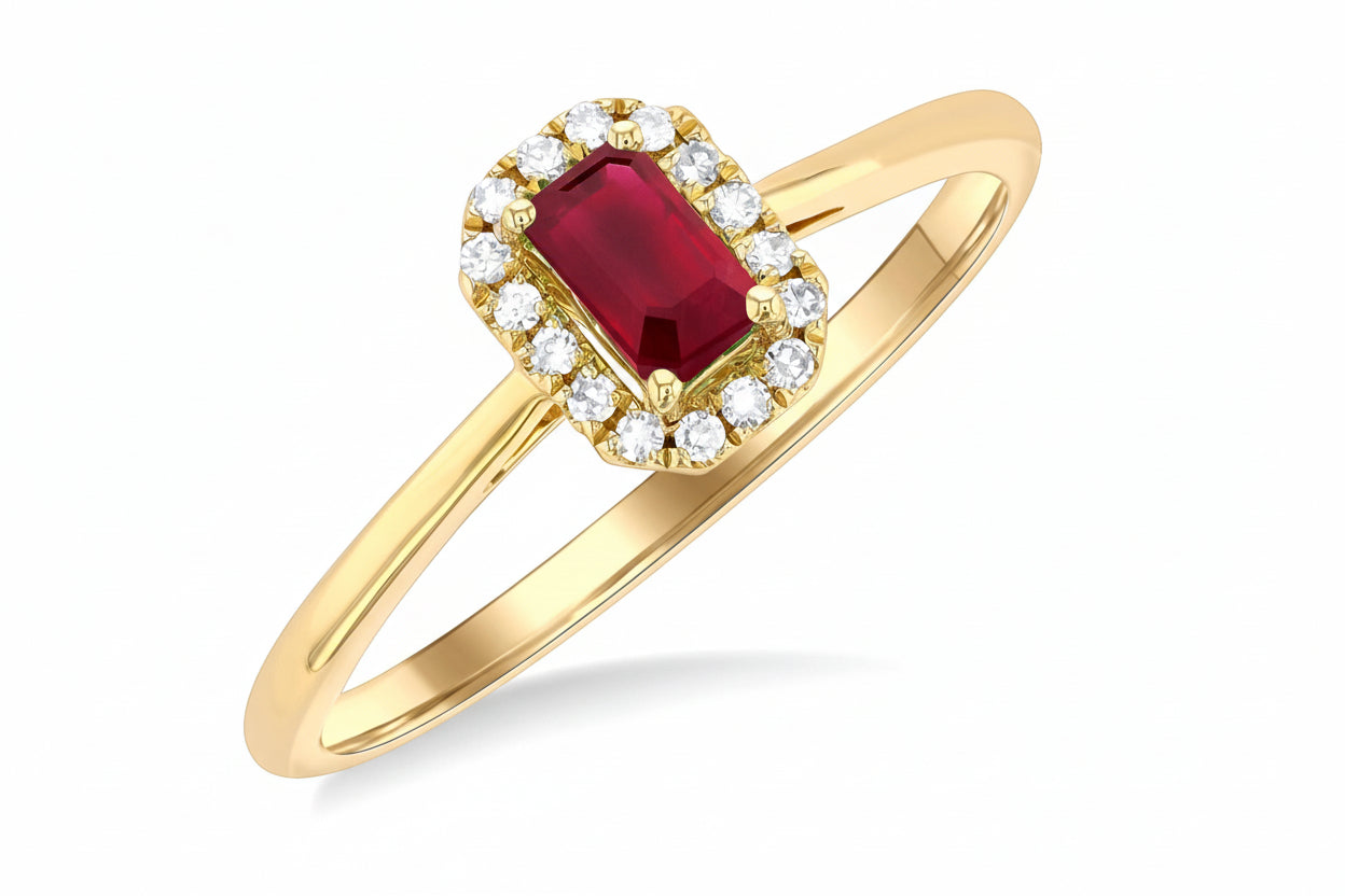 Ruby and Diamonds Gold Ring