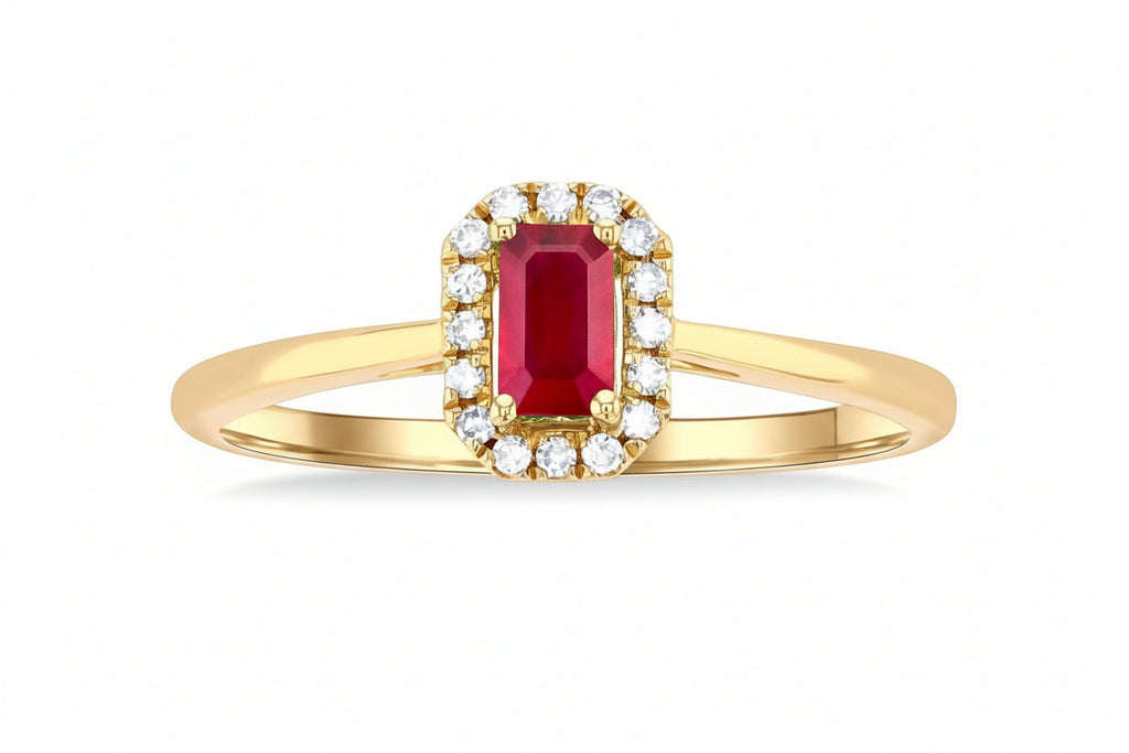 Ruby and Diamonds Gold Ring
