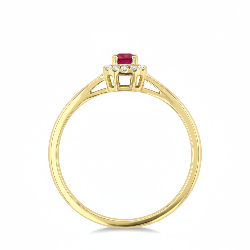 Ruby and Diamonds Gold Ring