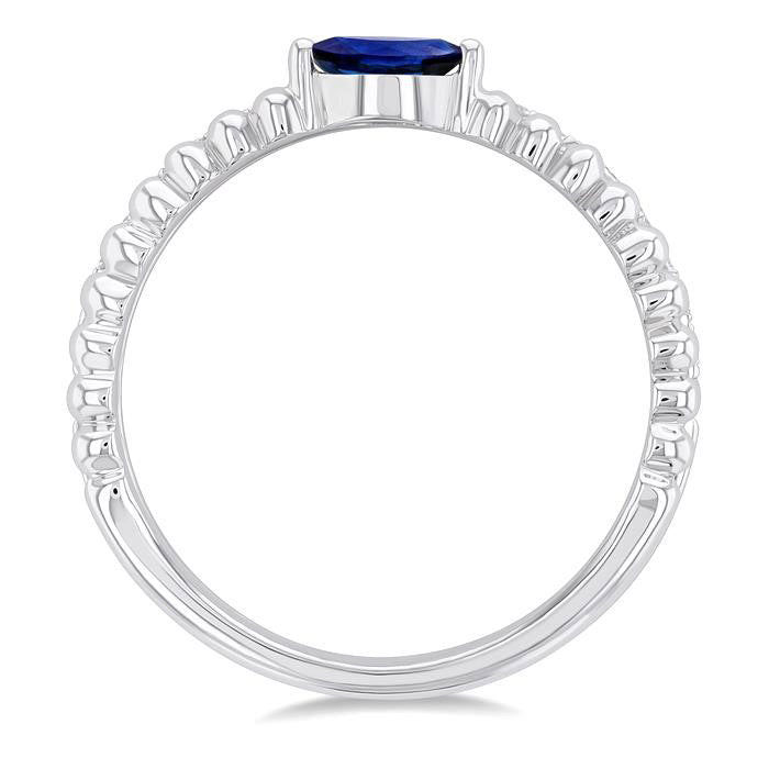Bead Marquise Shape Gemstone & Diamond Ring