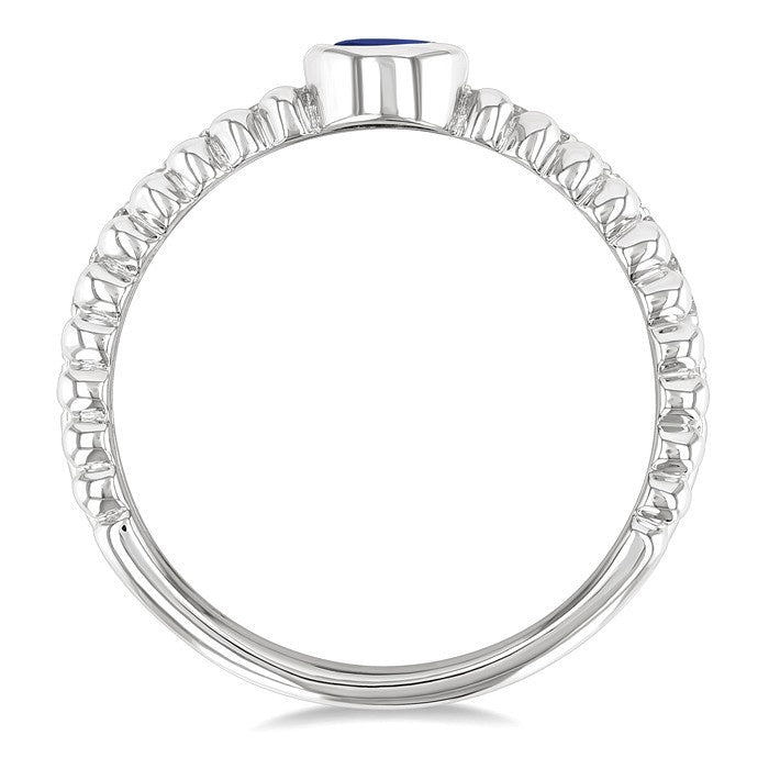 Bead Oval Shape Gemstone & Diamond Ring