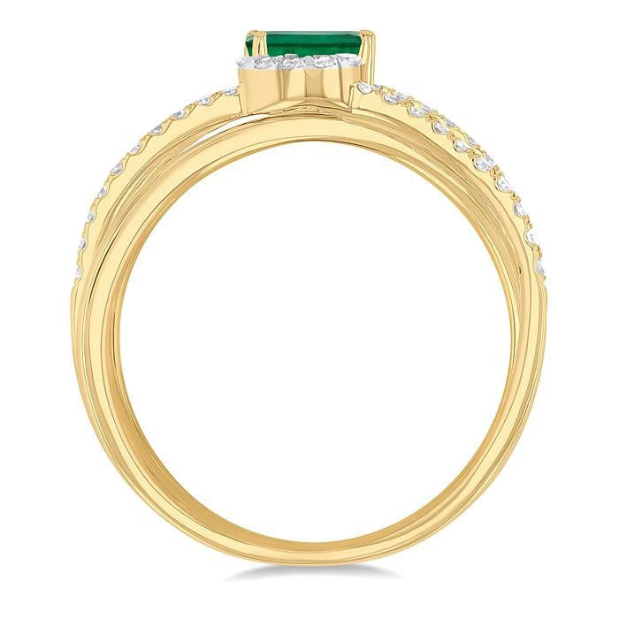 Criss Cross Gemstone & Shine Bright Diamond Fashion Ring