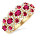 Oval Shape Gemstone & Diamond Ring