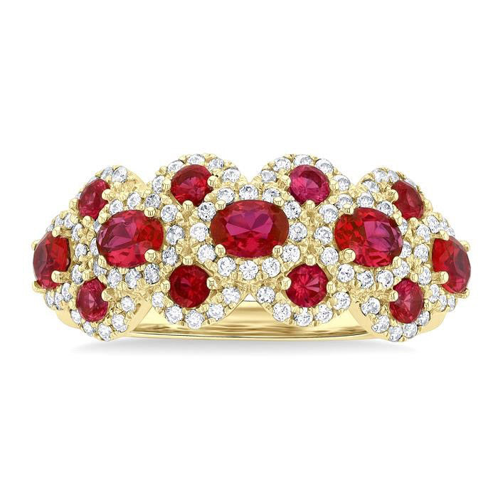 Oval Shape Gemstone & Diamond Ring