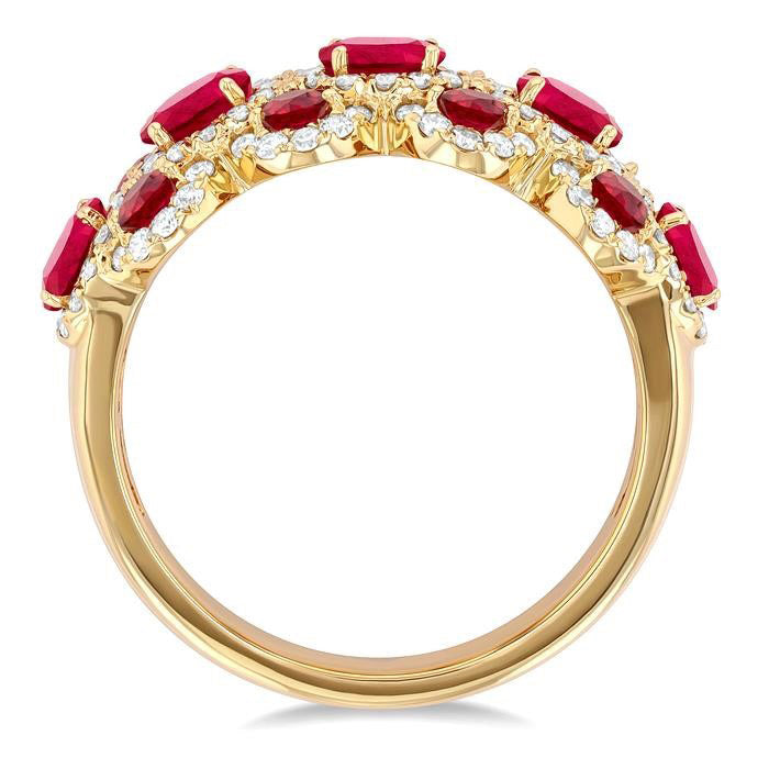 Oval Shape Gemstone & Diamond Ring