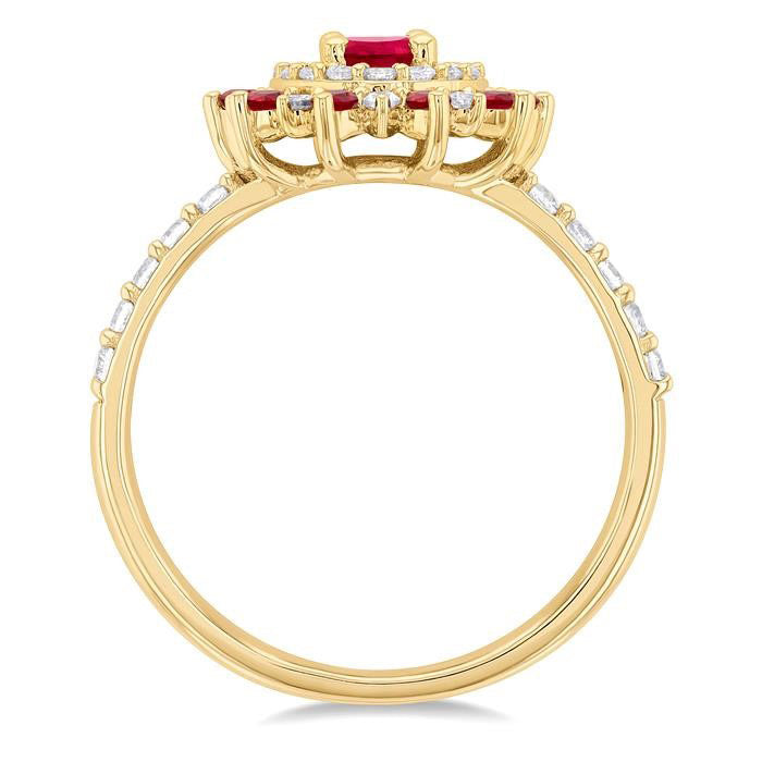 Oval Shape Gemstone & Diamond Ring