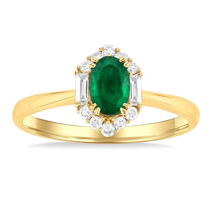 Oval Shape Gemstone & Halo Diamond Ring