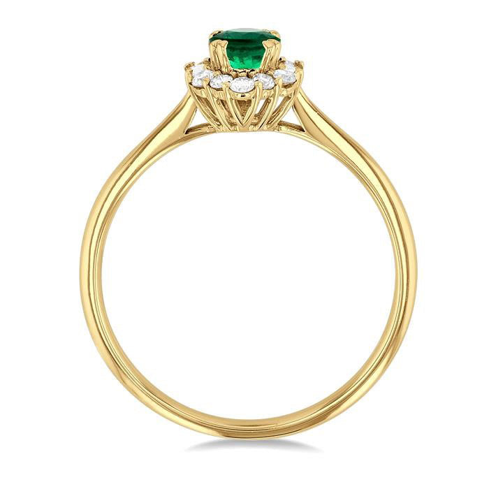 Oval Shape Gemstone & Halo Diamond Ring