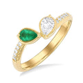 Toi Et Moi Emerald & Diamond Fashion Ring