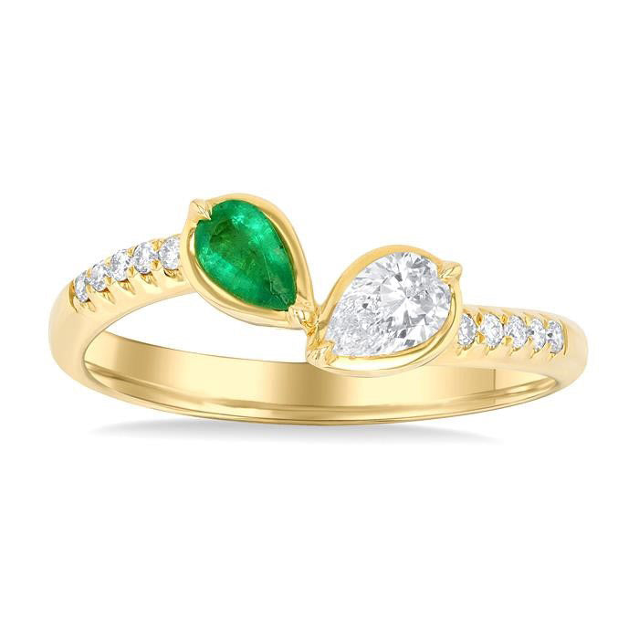 Toi Et Moi Emerald & Diamond Fashion Ring