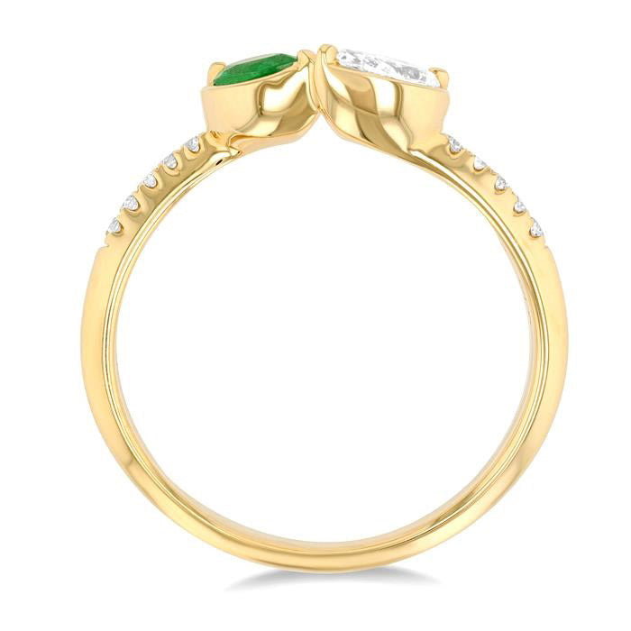 Toi Et Moi Emerald & Diamond Fashion Ring