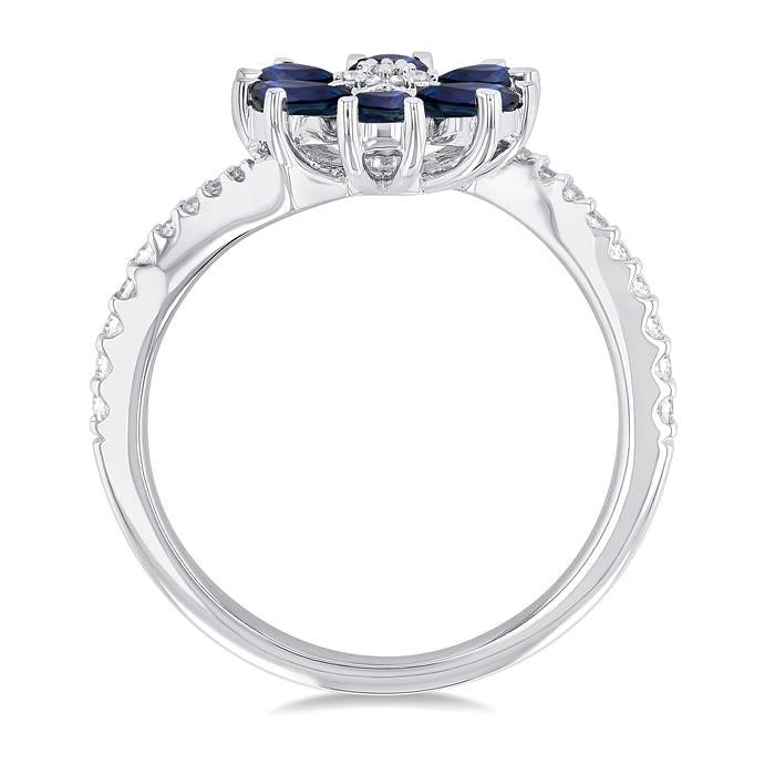 Blossom Pear Shape Gemstone & Diamond Ring