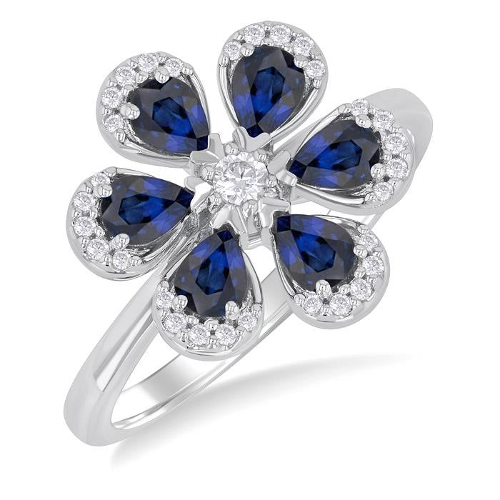 Blossom Pear Shape Gemstone & Diamond Fashion Ring