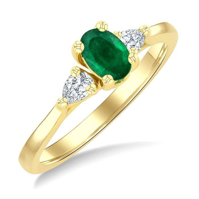 Oval Shape Gemstone & Diamond Ring