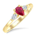 Pear Shape Gemstone & Diamond Ring