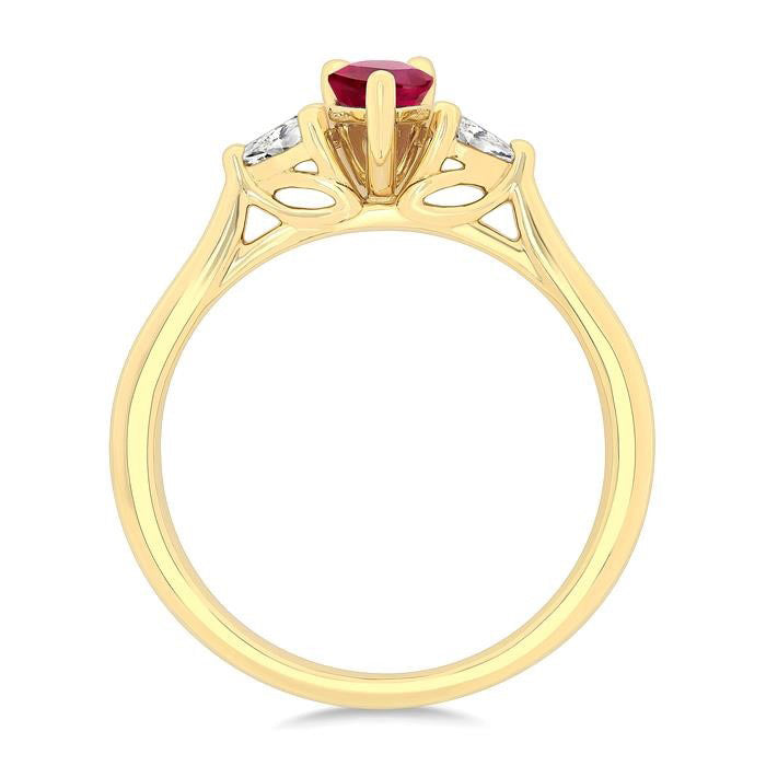 Pear Shape Gemstone & Diamond Ring