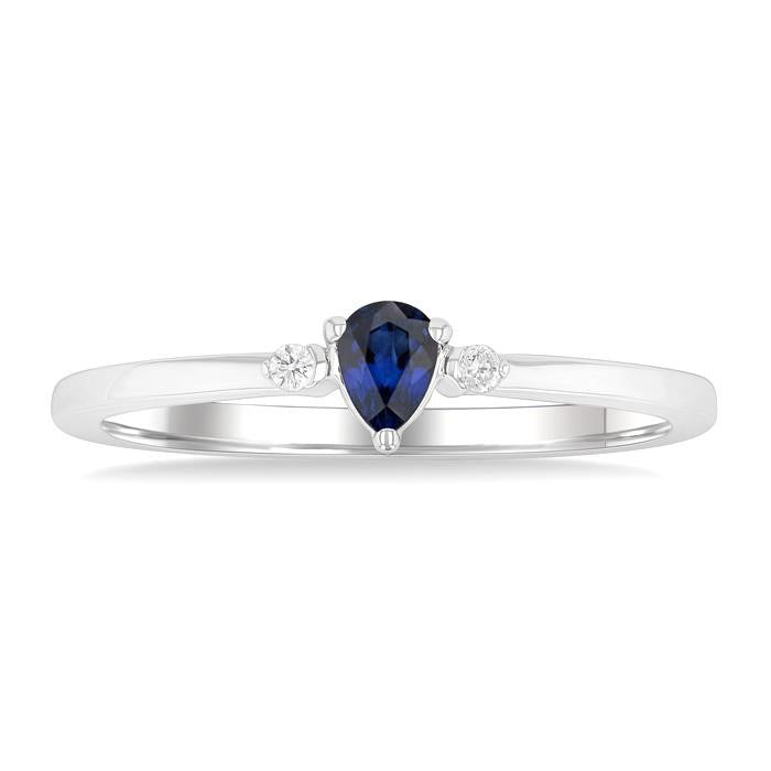 Pear Shape Gemstone & Petite Diamond Fashion Ring