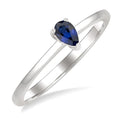 5x3 MM Pear Shape Sapphire Precious Solitaire Ring in 14K White Gold