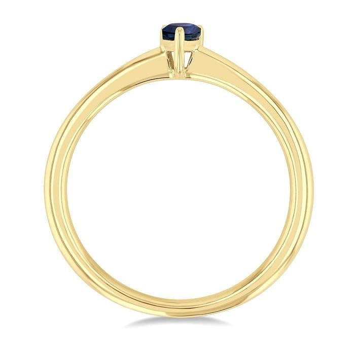5x3 MM Pear Shape Sapphire Precious Solitaire Ring in 14K Yellow Gold