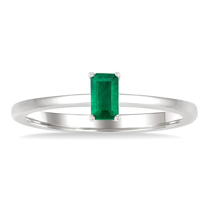 Emerald Shape Gemstone Solitaire Ring