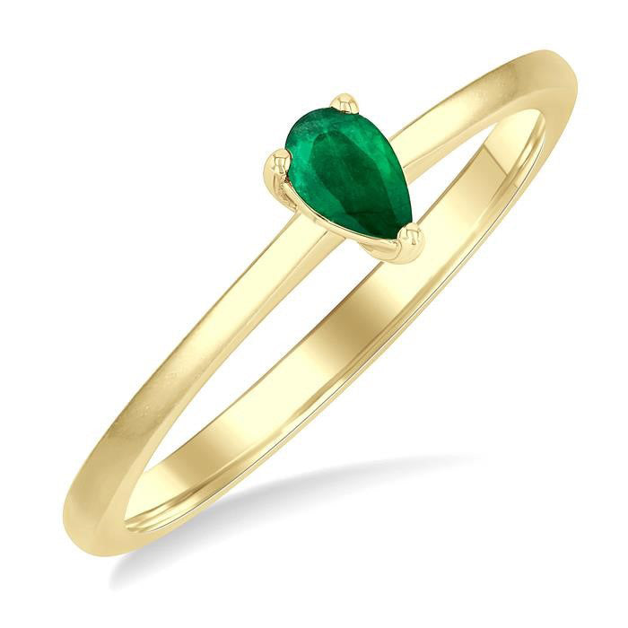 Pear Shape Gemstone Solitaire Ring