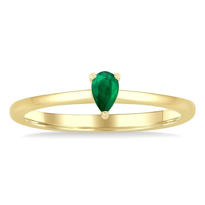 Pear Shape Gemstone Solitaire Ring