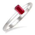 Emerald Shape Gemstone Solitaire Ring
