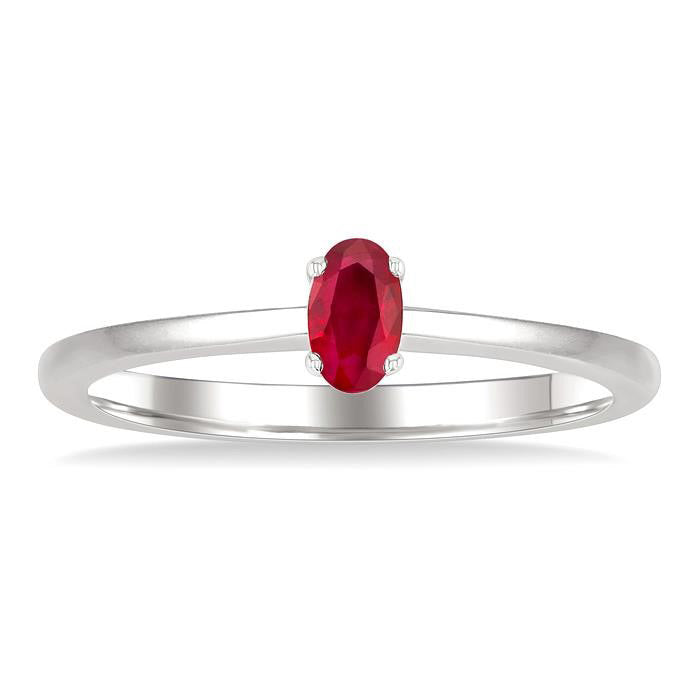 Oval Shape Gemstone Solitaire Ring