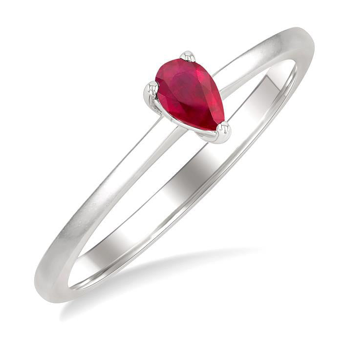 Pear Shape Gemstone Solitaire Ring