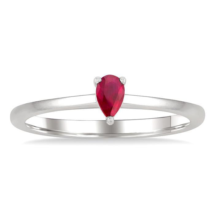 Pear Shape Gemstone Solitaire Ring
