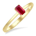 Emerald Shape Gemstone Solitaire Ring