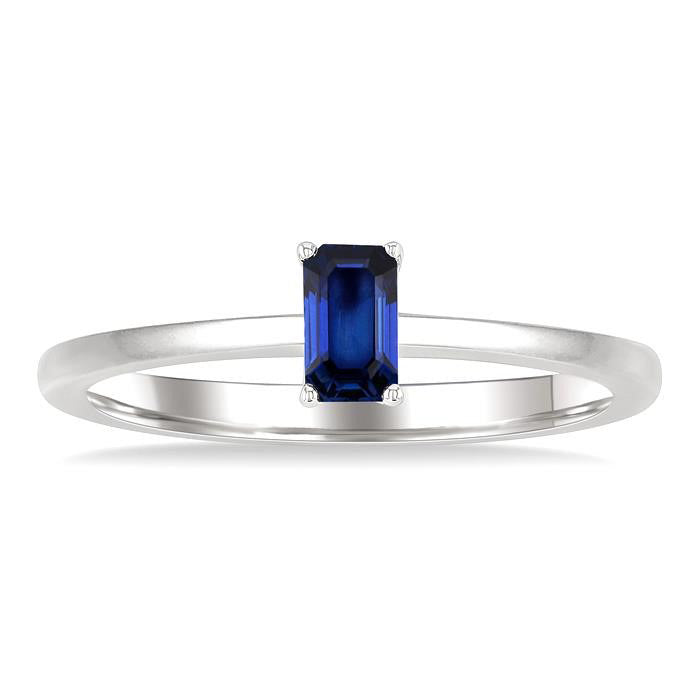 Emerald Shape Gemstone Solitaire Ring