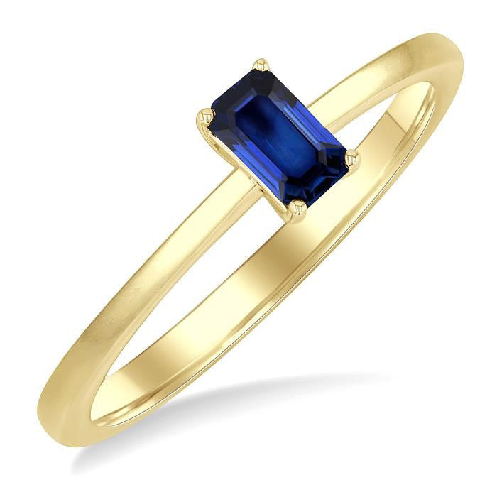 Emerald Shape Gemstone Solitaire Ring