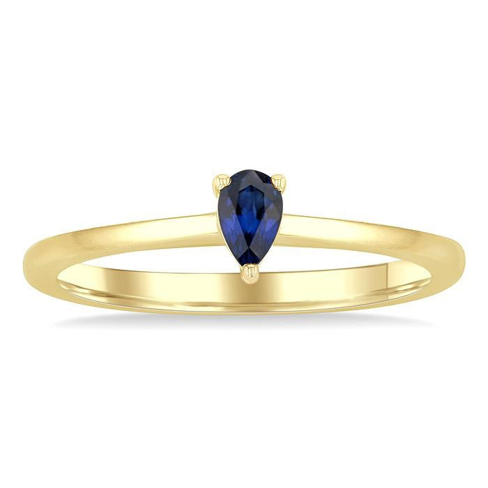 Pear Shape Gemstone Solitaire Ring