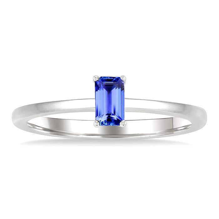 Emerald Shape Gemstone Solitaire Ring