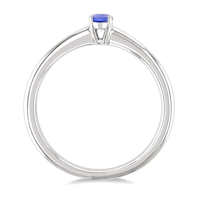 5X3 MM Oval Shape Tanzanite Semi-Precious Solitaire Ring in 14K White Gold