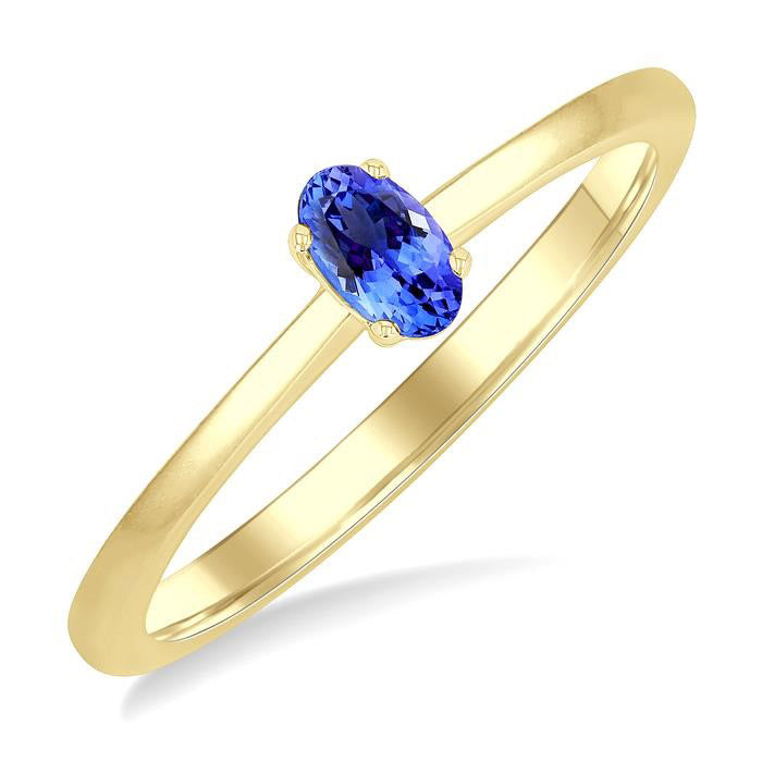 Oval Shape Gemstone Solitaire Ring