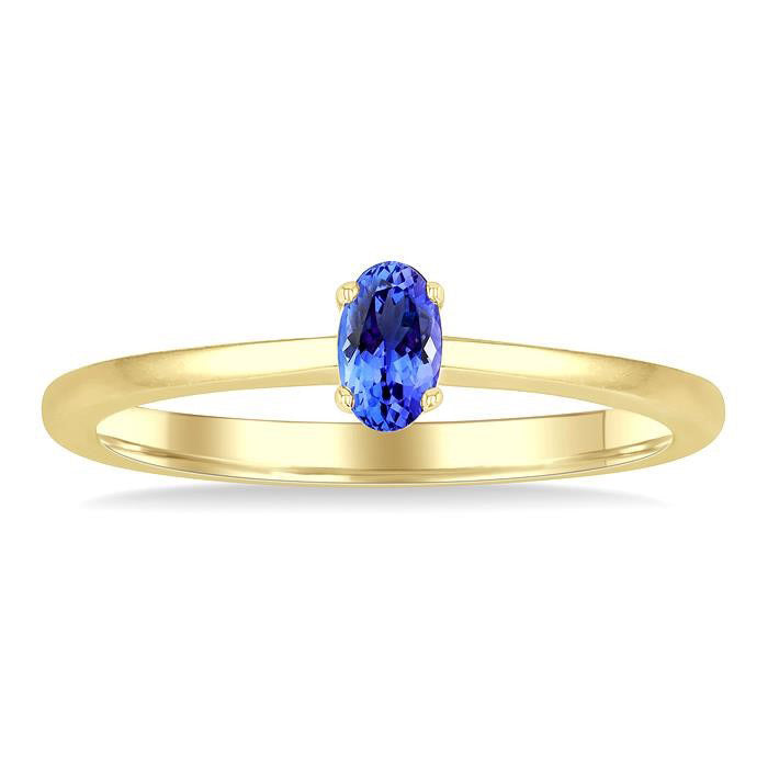Oval Shape Gemstone Solitaire Ring