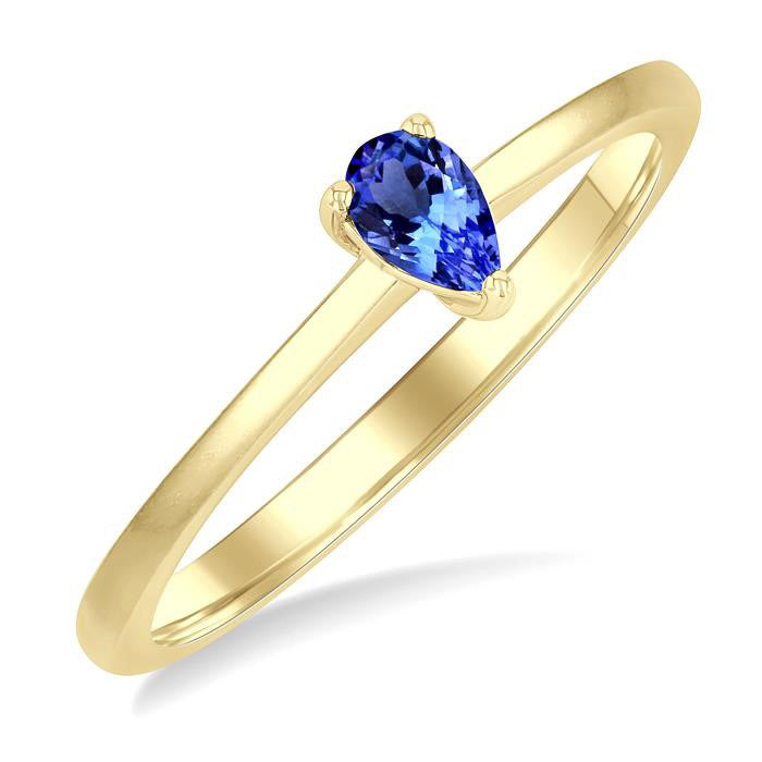 Pear Shape Gemstone Solitaire Ring