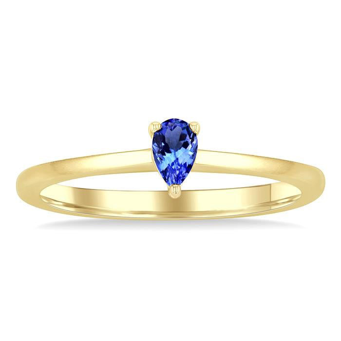 Pear Shape Gemstone Solitaire Ring