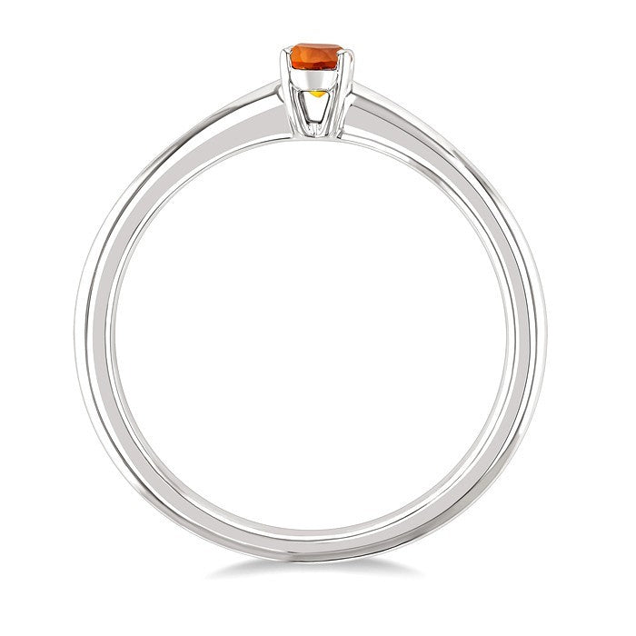 5X3 MM Oval Shape Citrine Semi-Precious Solitaire Ring in 10K White Gold