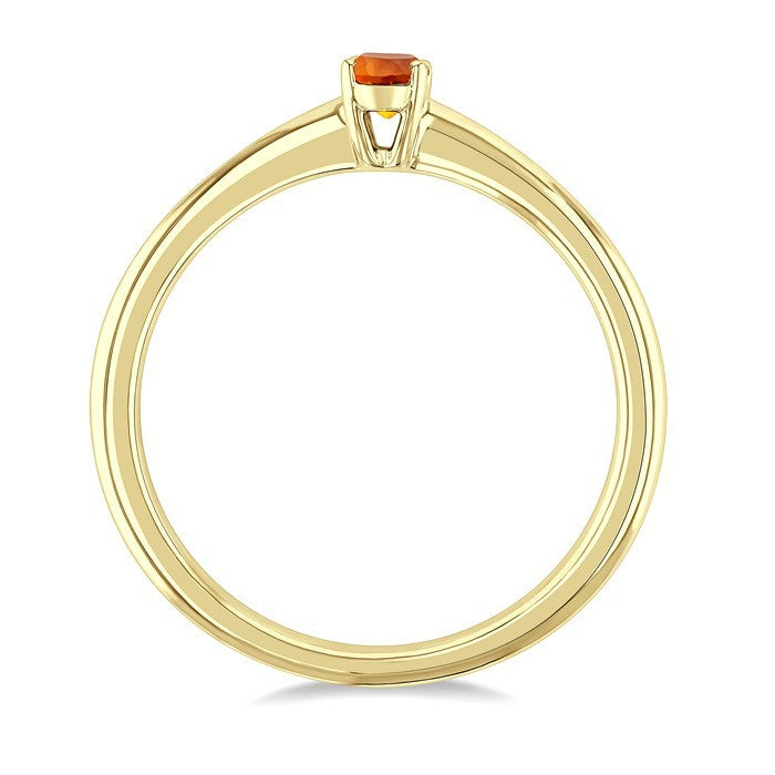 5X3 MM Oval Shape Citrine Semi-Precious Solitaire Ring in 10K Yellow Gold